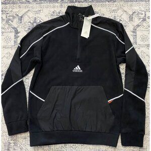 New Adidas Mens Black Multi-Sport 1/4 Zip Polar Fleece Sweatshirt Small HL6914